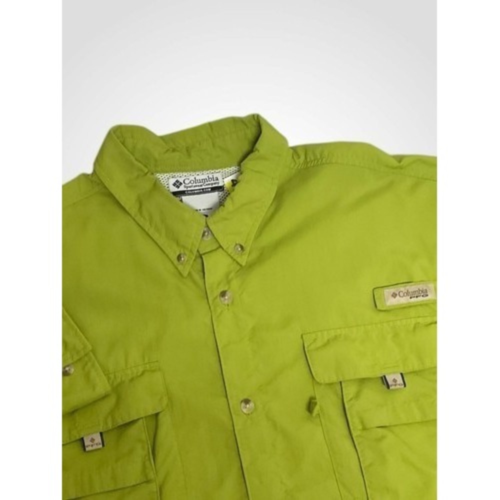 Columbia‎ Green Omni-Shade PFG Vented Long Sleeve Fishing Shirt Men XL Vietnam